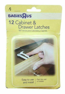 Babies R Us 12-Pack Cabinet & Drawer Latches Child Pet Safety Prevention Home