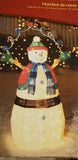 48" Fiber Optic Snowman Top Hat Scarf Christmas Holiday Living