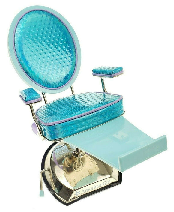 American Girl Blue Metallic Beauty Hair Salon Chair Retired 18” Doll Compatible