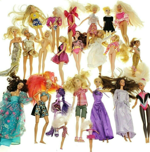 Barbie Dolls Lot Of 23 with Rare small barbies clothes and accessories included