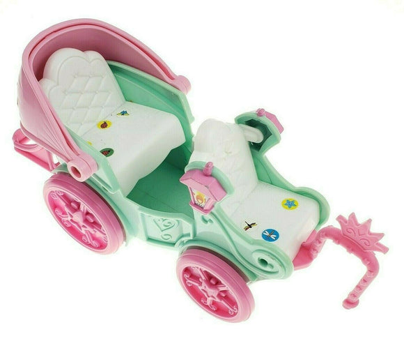 Rare FISHER PRICE Little People Girls Pink Princess Castle Carriage Wagon toy