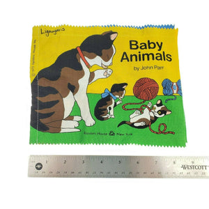 Vintage 1979 Random House Baby Animals Book Cloth Fabric quiet book