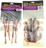 WINDOW DECORATION 3D Red Blood Drips 18" Wide Panel Halloween with bloody hands