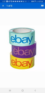 Rare 3pc Limited Edition official eBay Logo Shipping Tape Blue/Purple/Yellow