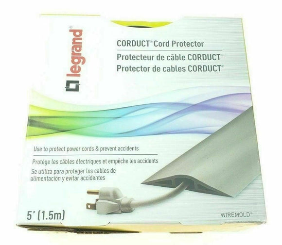 Wiremold CDG-5 On-Floor Cord Protector, 5' Coil , Gray