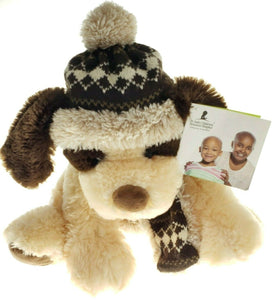 St Jude Aiden Puppy Dog Brown HugFun Plush Hat Scarf Stuffed Animal NEW